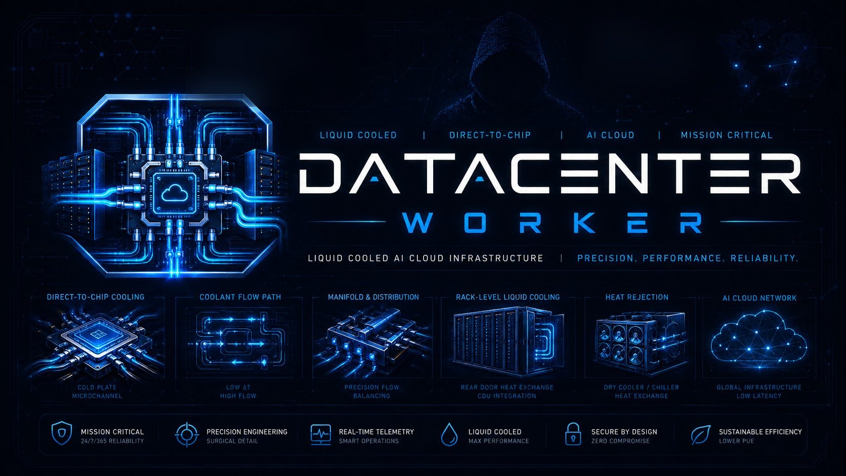 Datacenter Worker — liquid cooled AI cloud infrastructure